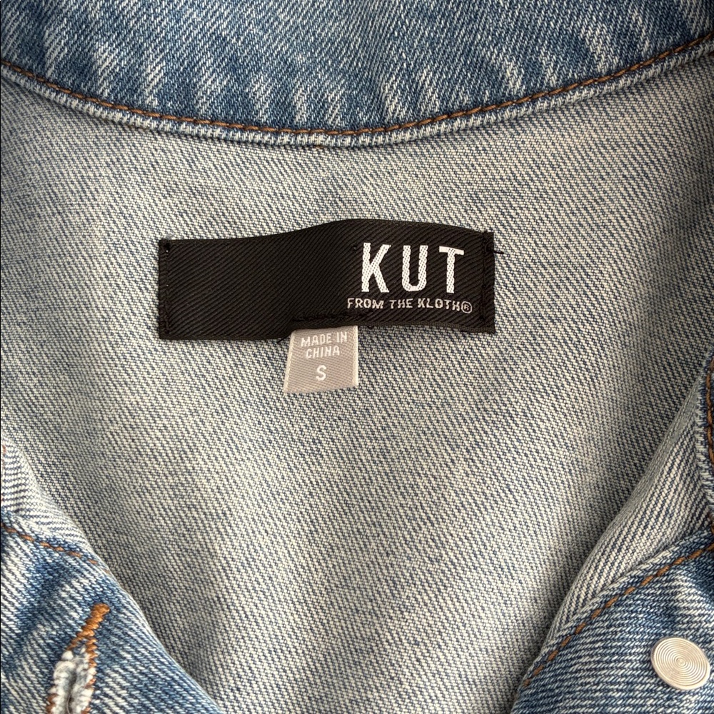 Kut from the Kloth Julia Denim Jacket Sz S - Picture 9 of 10